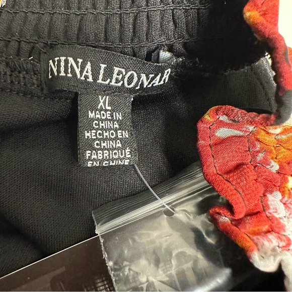 Nina Leonard Floral Halter Maxi Dress - Black and Red - Picture 9 of 10